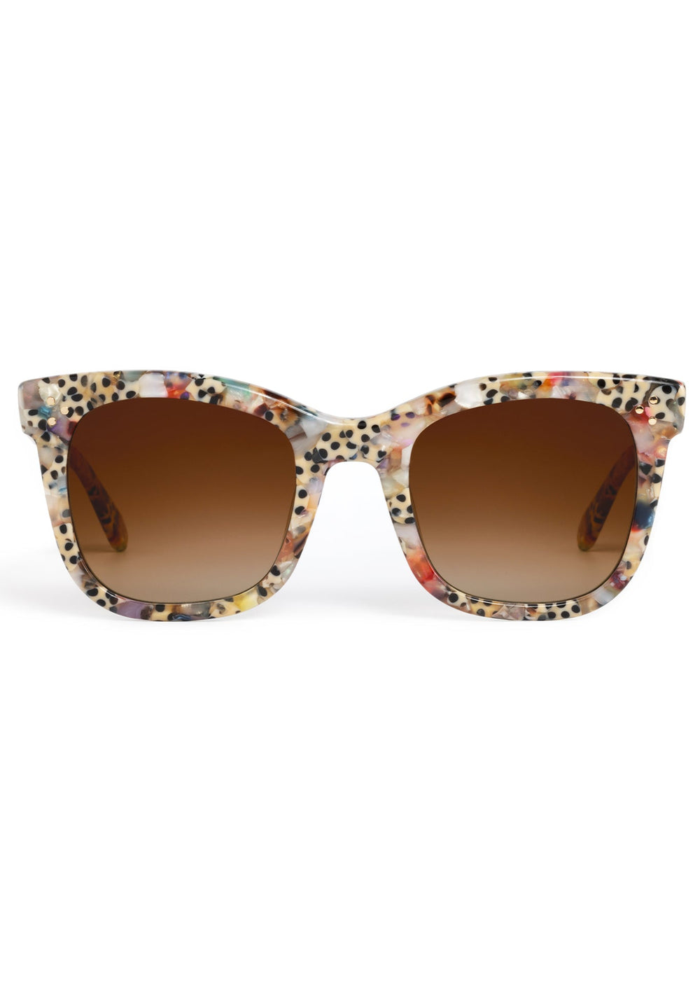 ADELE | Poppy Handcrafted, luxury multicolored speckled acetate oversized square KREWE sunglasses