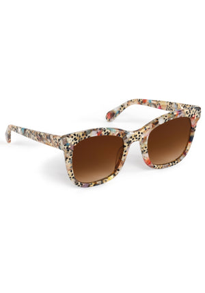 ADELE | Poppy Handcrafted, luxury multicolored speckled acetate oversized square KREWE sunglasses