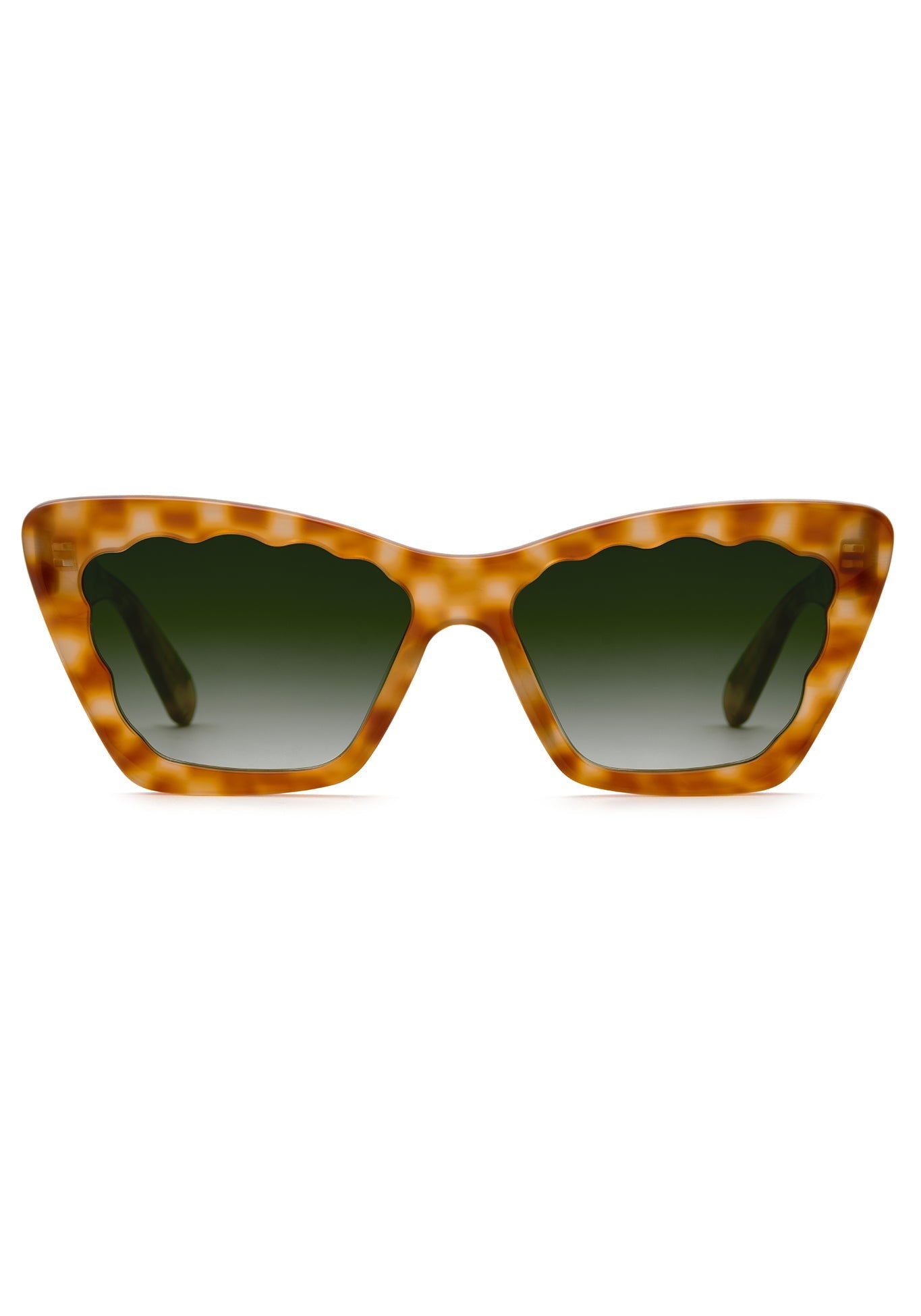 BRIGITTE | Fernet Handcrafted, luxury brown tortoise scalloped cat-eye KREWE sunglasses