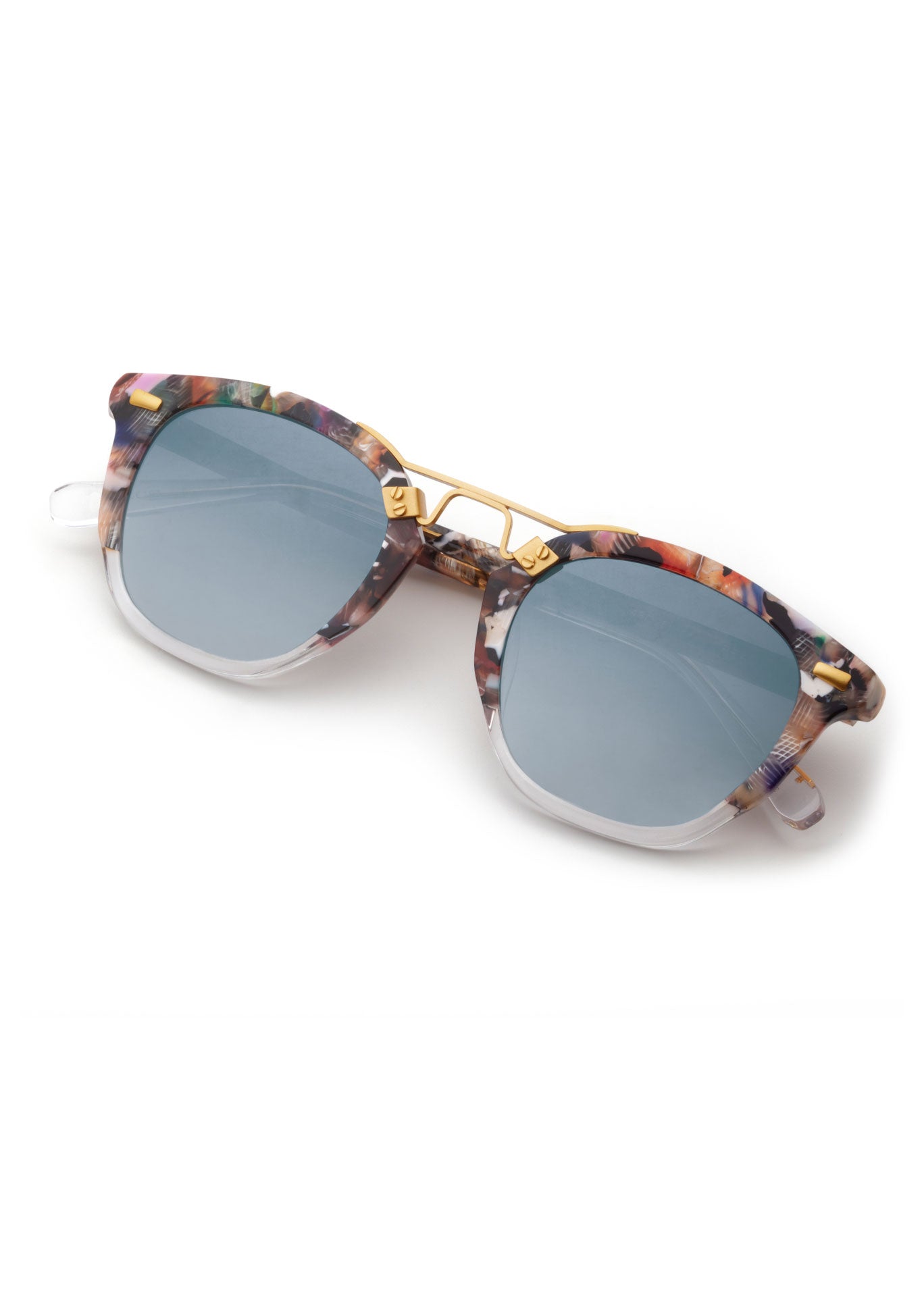 BEAU | Capri to Crystal Mirrored 24K Handcrafted, luxury colorful acetate KREWE sunglasses