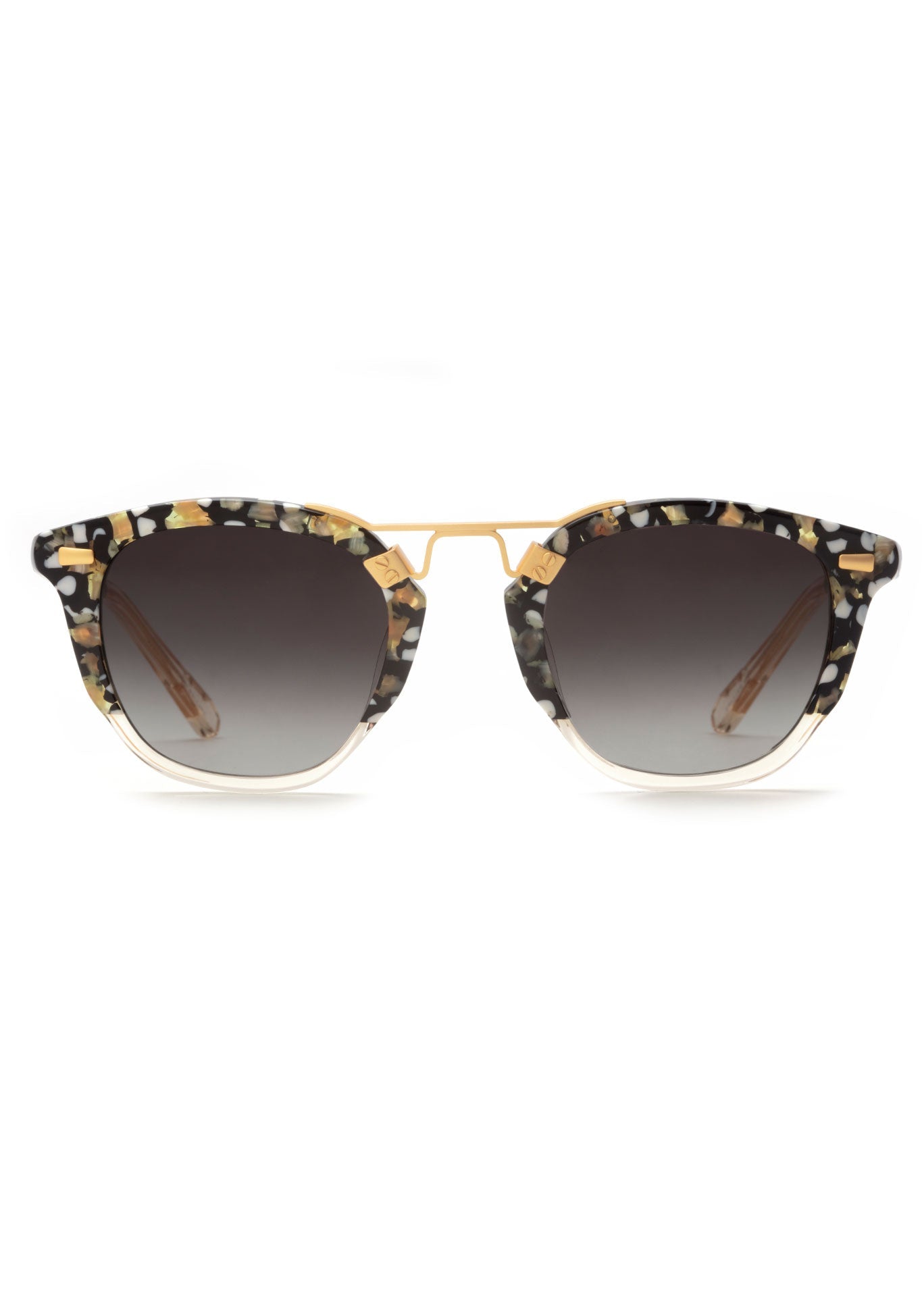 BEAU | Plume to Haze 24K Handcrafted, luxury black spotted acetate KREWE sunglasses