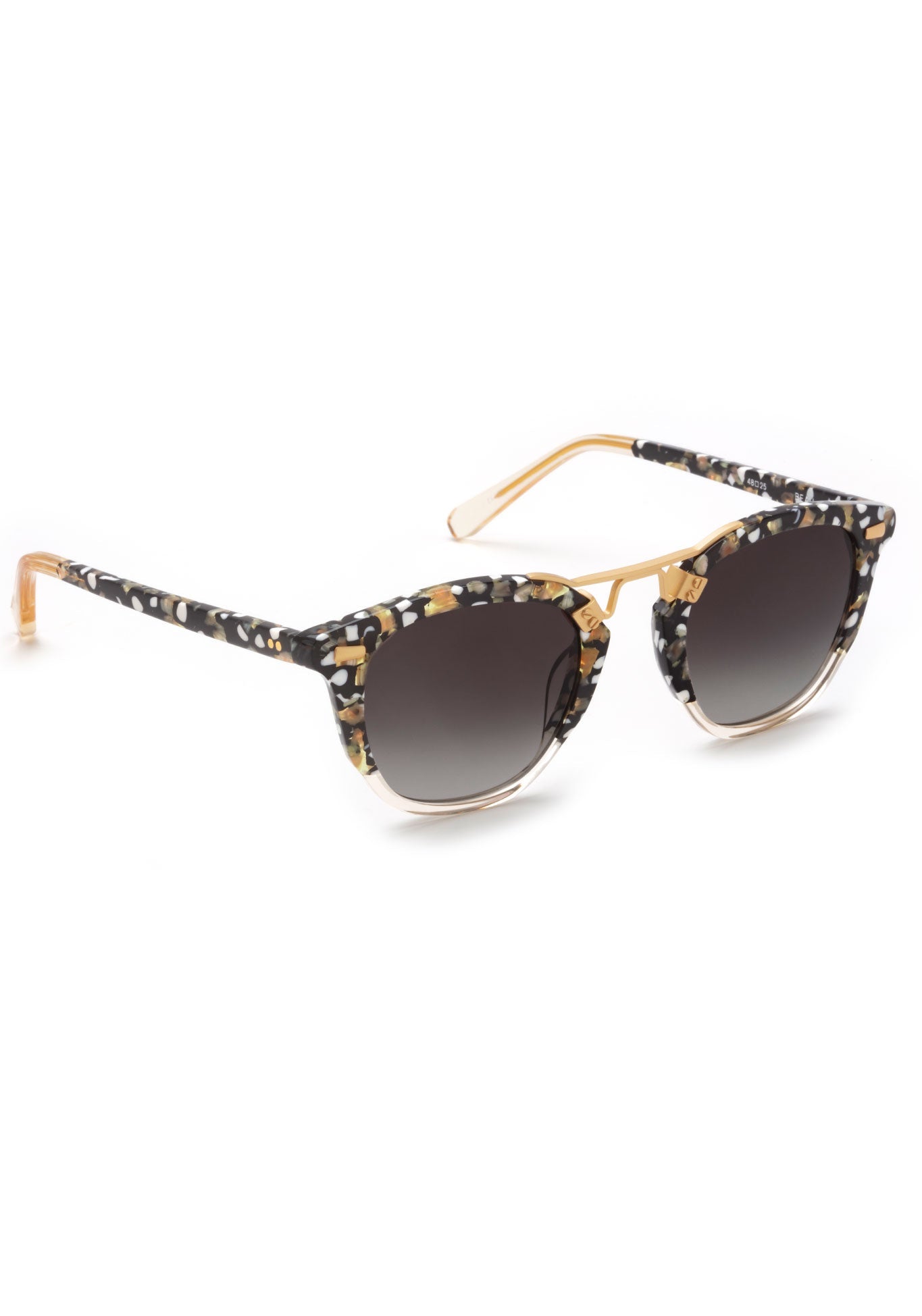 BEAU | Plume to Haze 24K Handcrafted, luxury black spotted acetate KREWE sunglasses