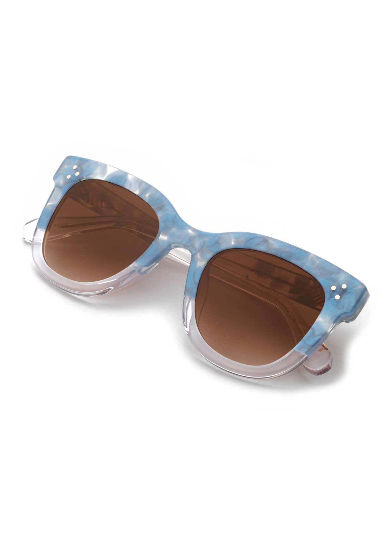 JENA | Opaline to Crystal Handcrafted, luxury blue and clear acetate KREWE sunglasses