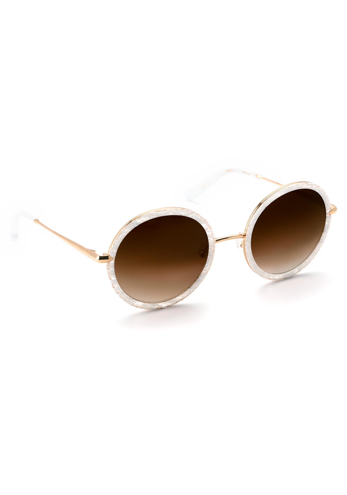 LOUISA | White Linen 24K handcrafted acetate sunglasses