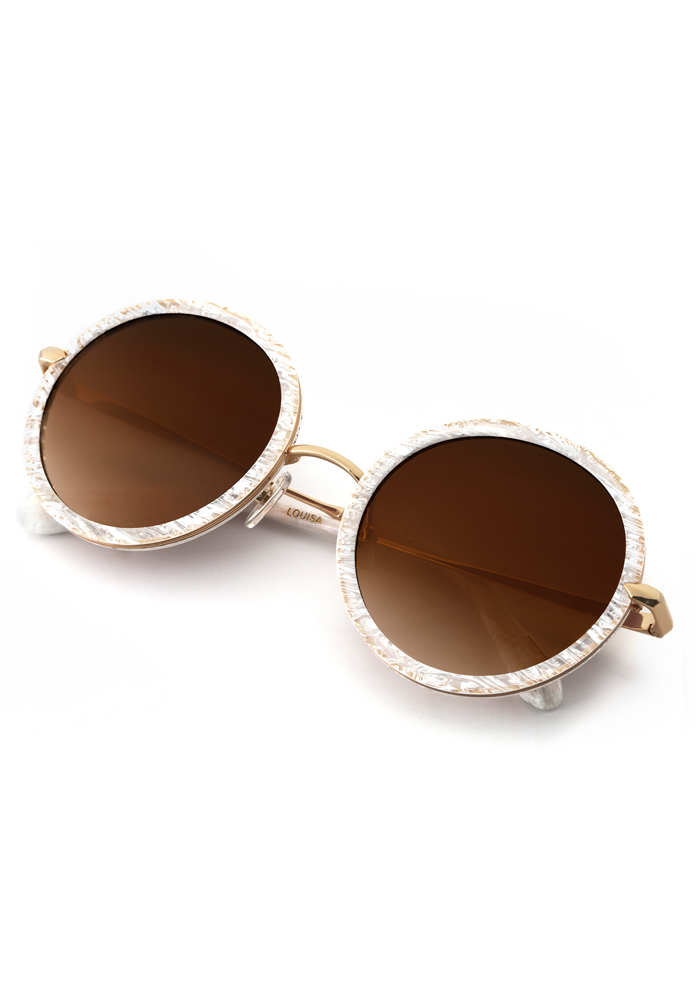 LOUISA | White Linen 24K handcrafted acetate sunglasses