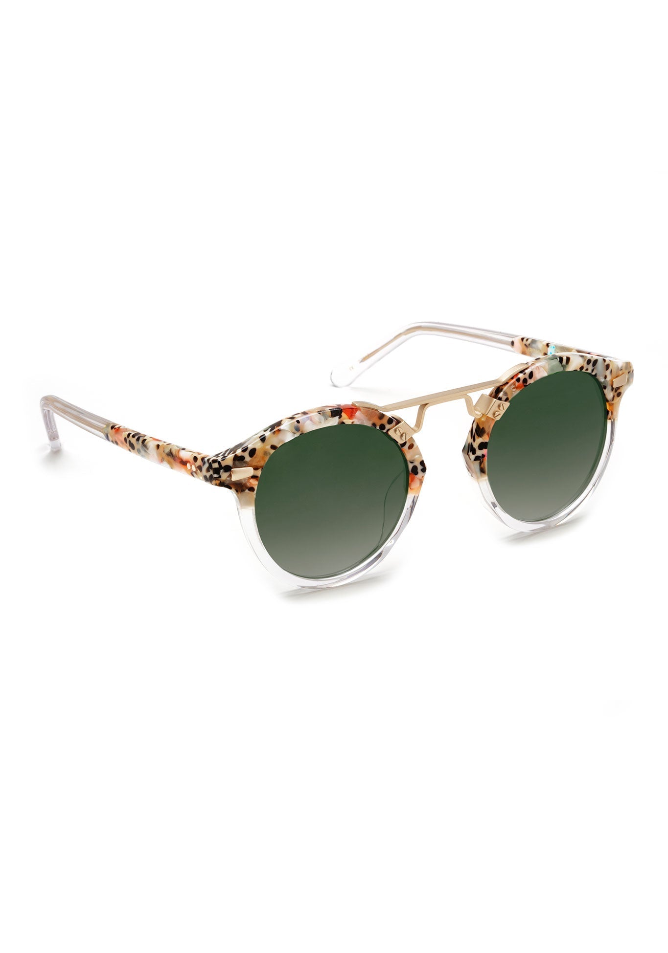 KREWE STL II | Poppy to Crystal 12K Mirrored Handcrafted, Colorful Acetate Sunglasses