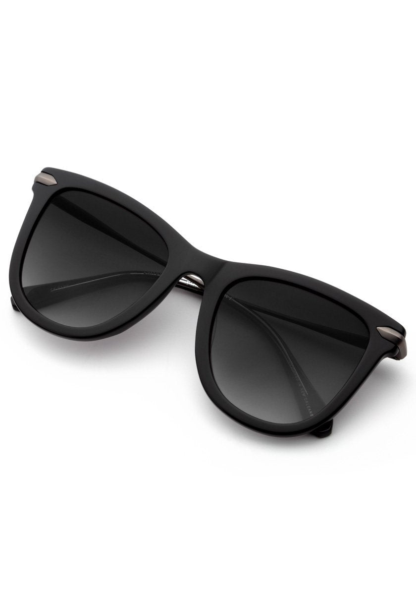 SIMONE | Black + Black and Crystal Handcrafted, Acetate Sunglasses