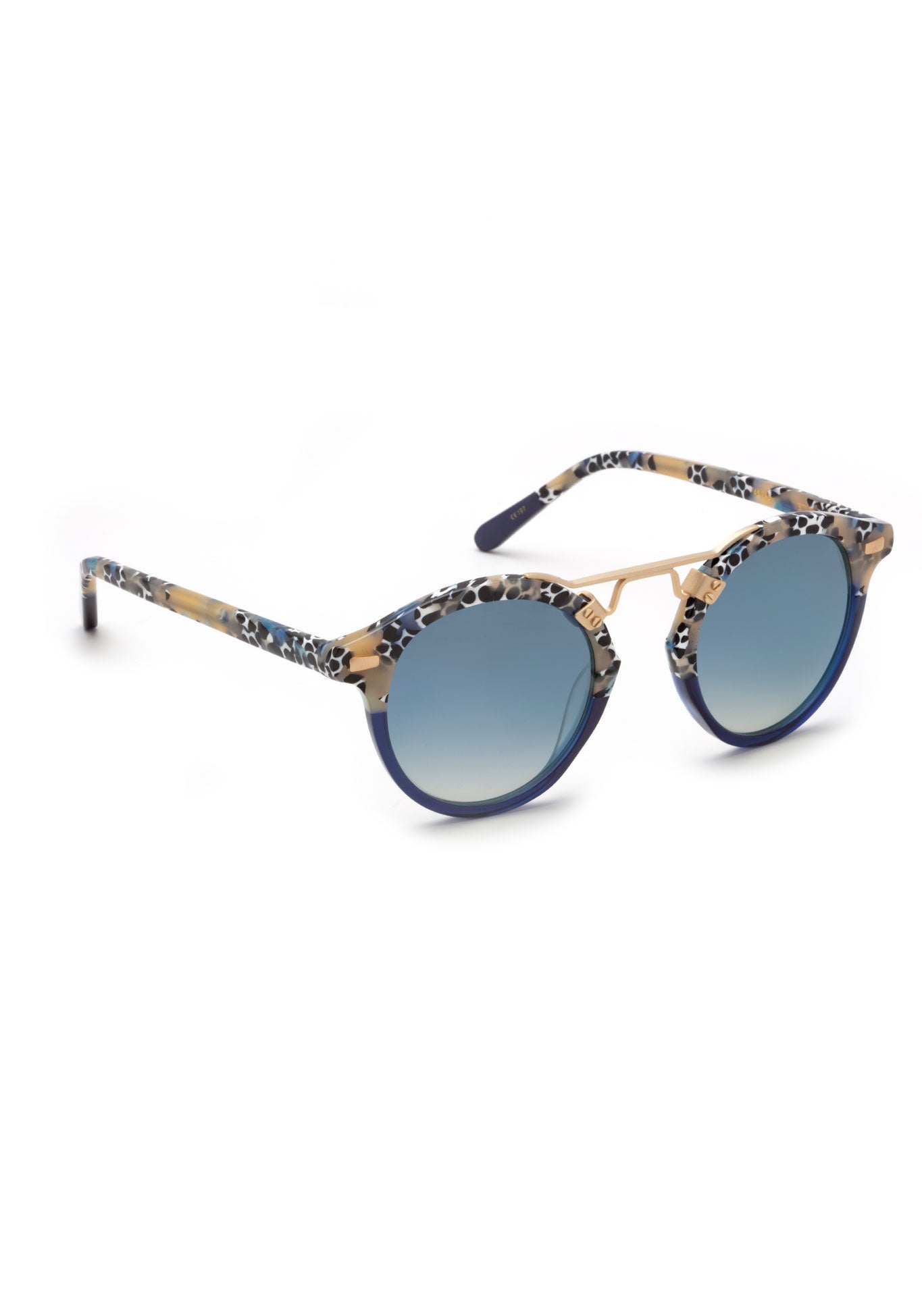  ST. LOUIS MIRRORED | Milano to Midnight 12k handcrafted, luxury, blue acetate KREWE sunglasses