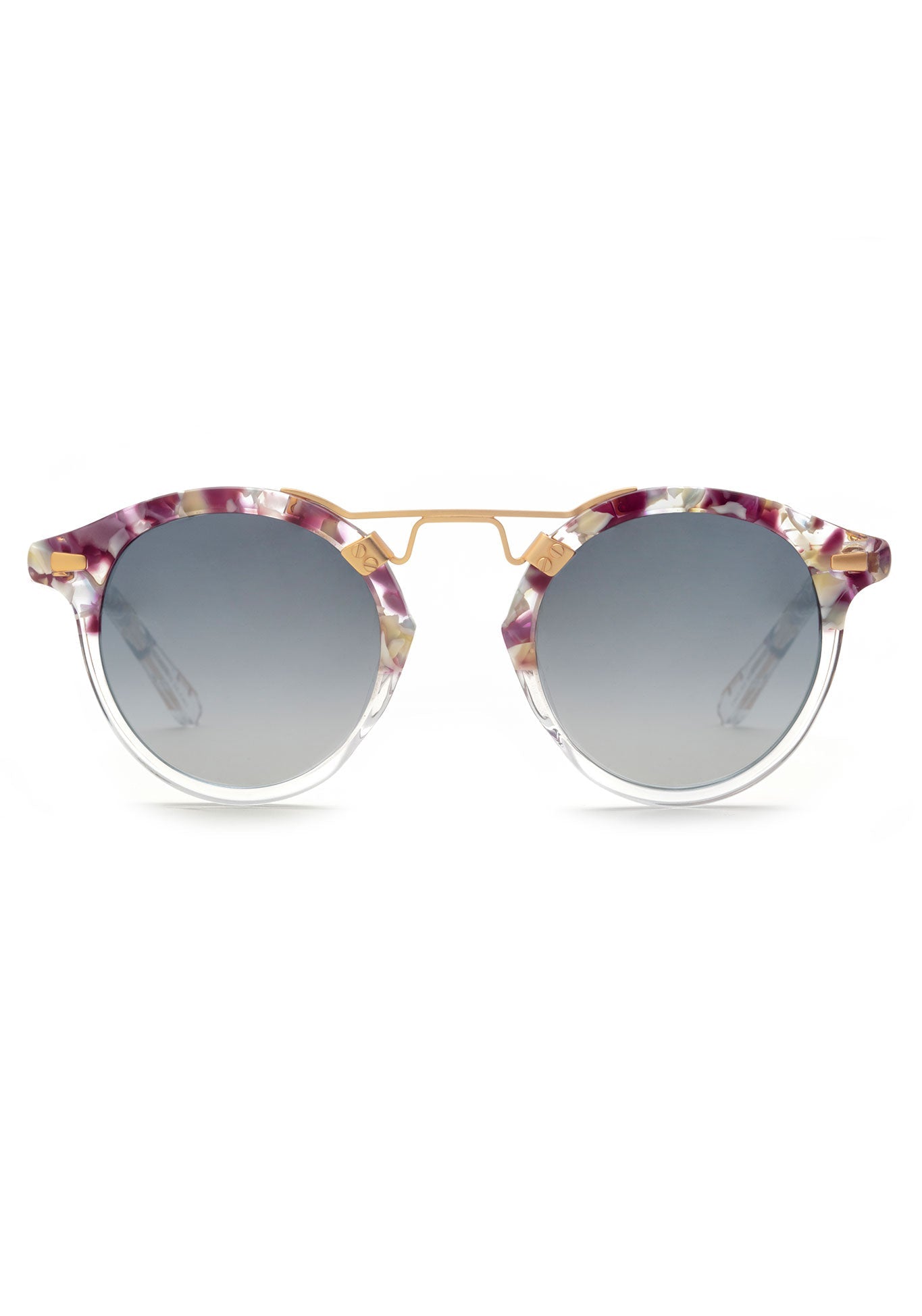 ST. LOUIS MIRRORED | Neptune to Crystal 24K Handcrafted, Luxury purple acetate KREWE sunglasses