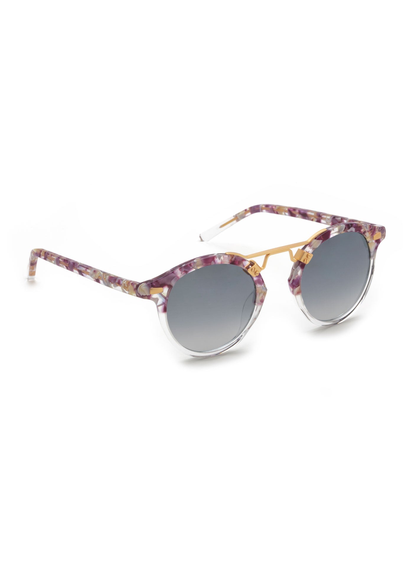 ST. LOUIS MIRRORED | Neptune to Crystal 24K Handcrafted, Luxury purple acetate KREWE sunglasses