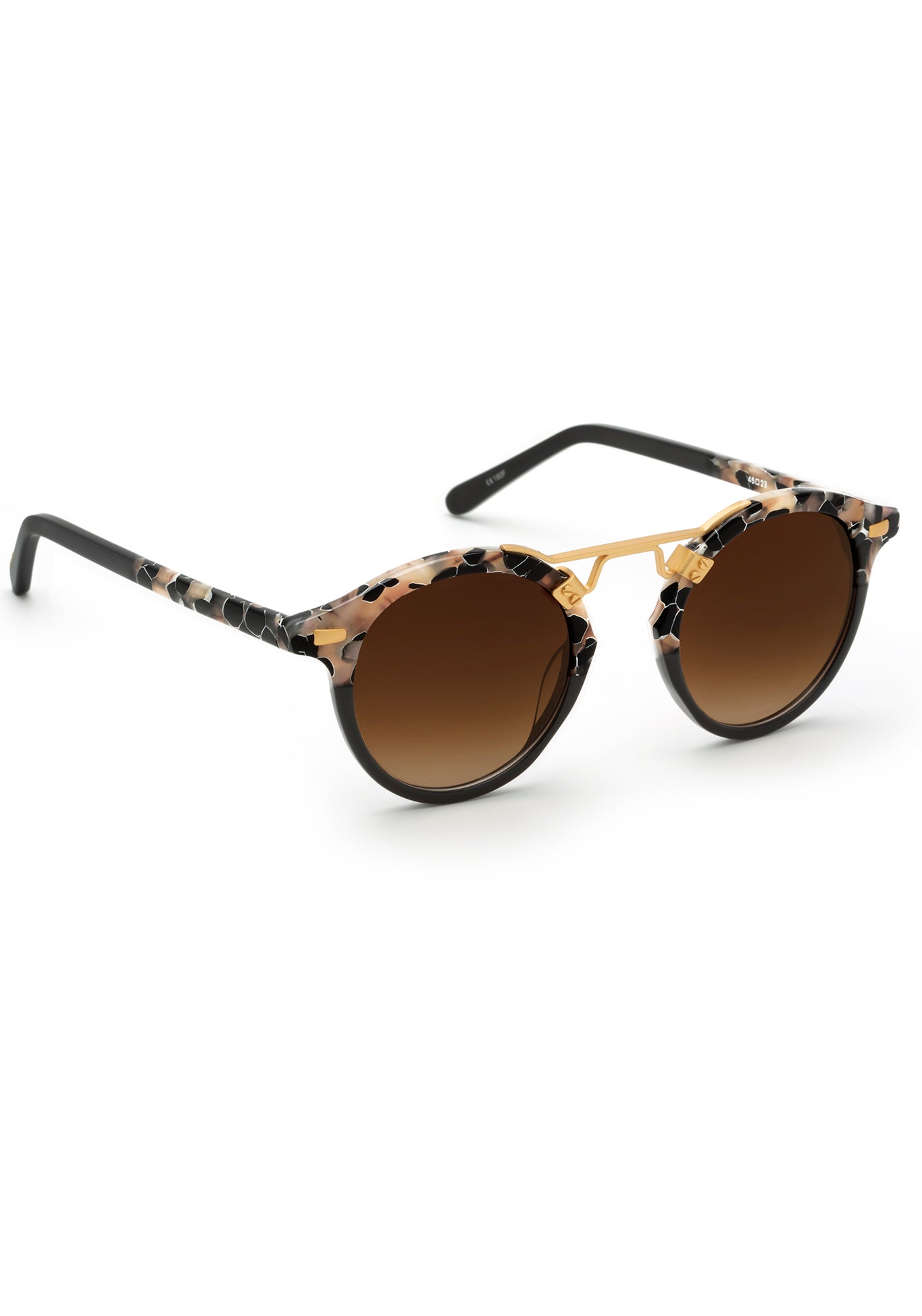 ST. LOUIS | Crema to Black 24K Handcrafted, Luxury brown and black acetate KREWE sunglasses