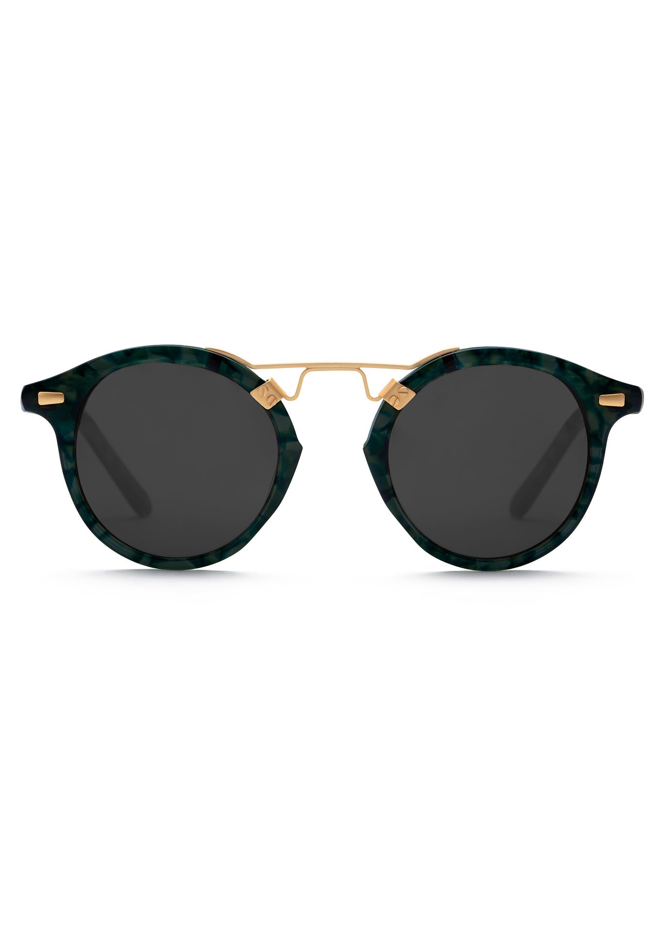 ST. LOUIS CLASSICS | Grey Ivy 24K Polarized Handcrafted, luxury green tortoise acetate KREWE sunglasses