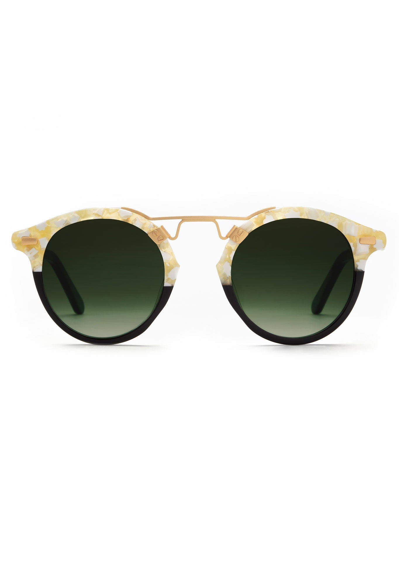 ST. LOUIS | Limón to Black 24K Handcrafted, luxury yellow and black split acetate KREWE sunglasses