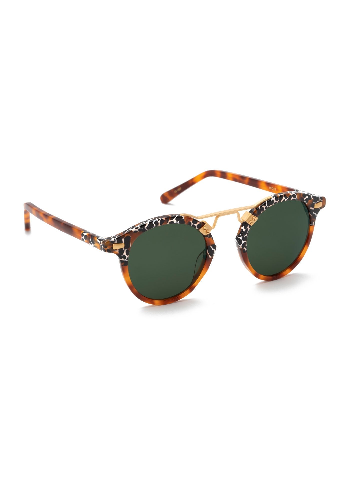 ST. LOUIS | Memphis to Cognac Handcrafted, Brown Tortoise and Spotted Acetate KREWE Sunglasses