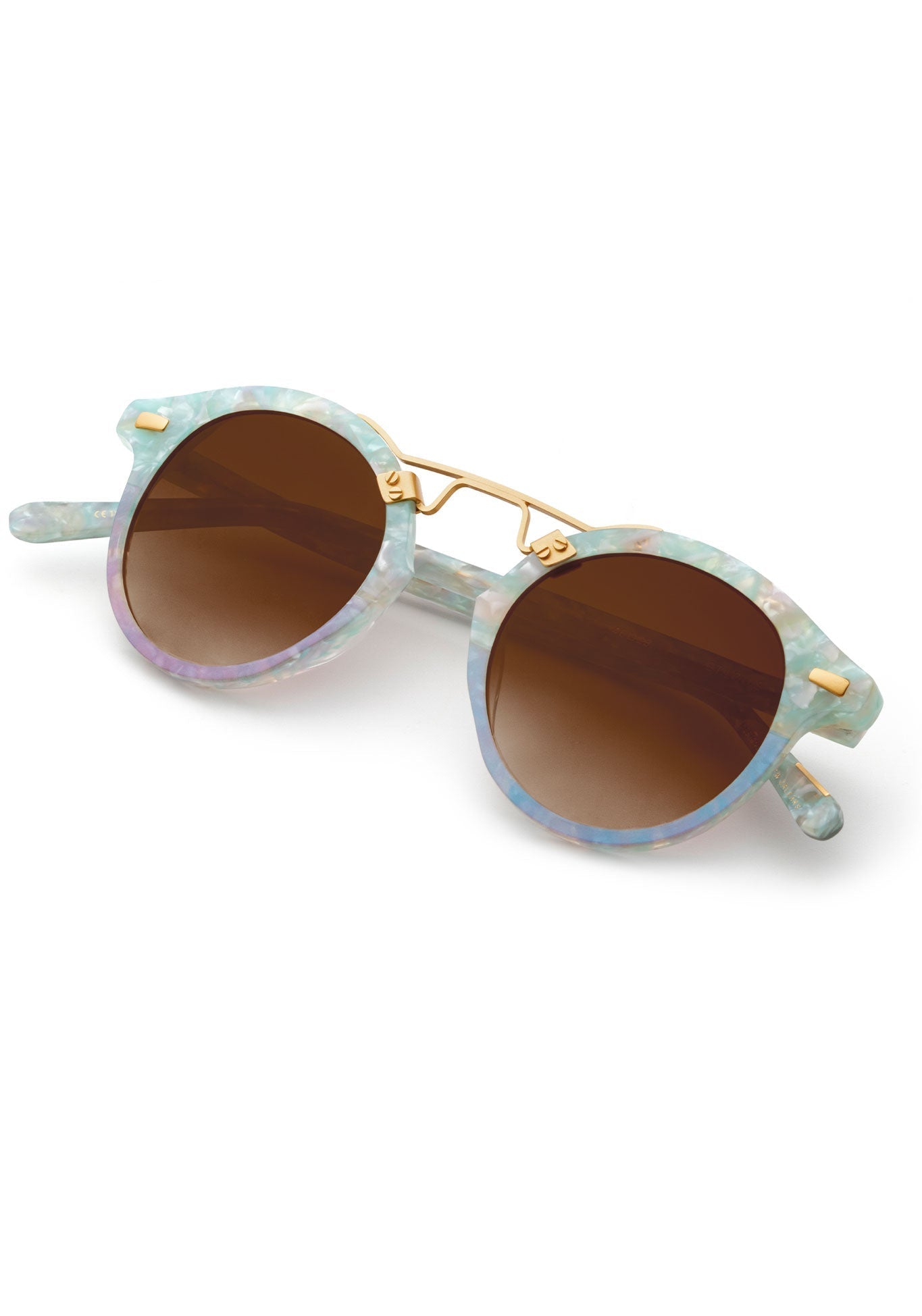 ST. LOUIS CLASSICS | Seaglass to Opal 24K Handcrafted, luxury, blue and pink acetate KREWE sunglasses