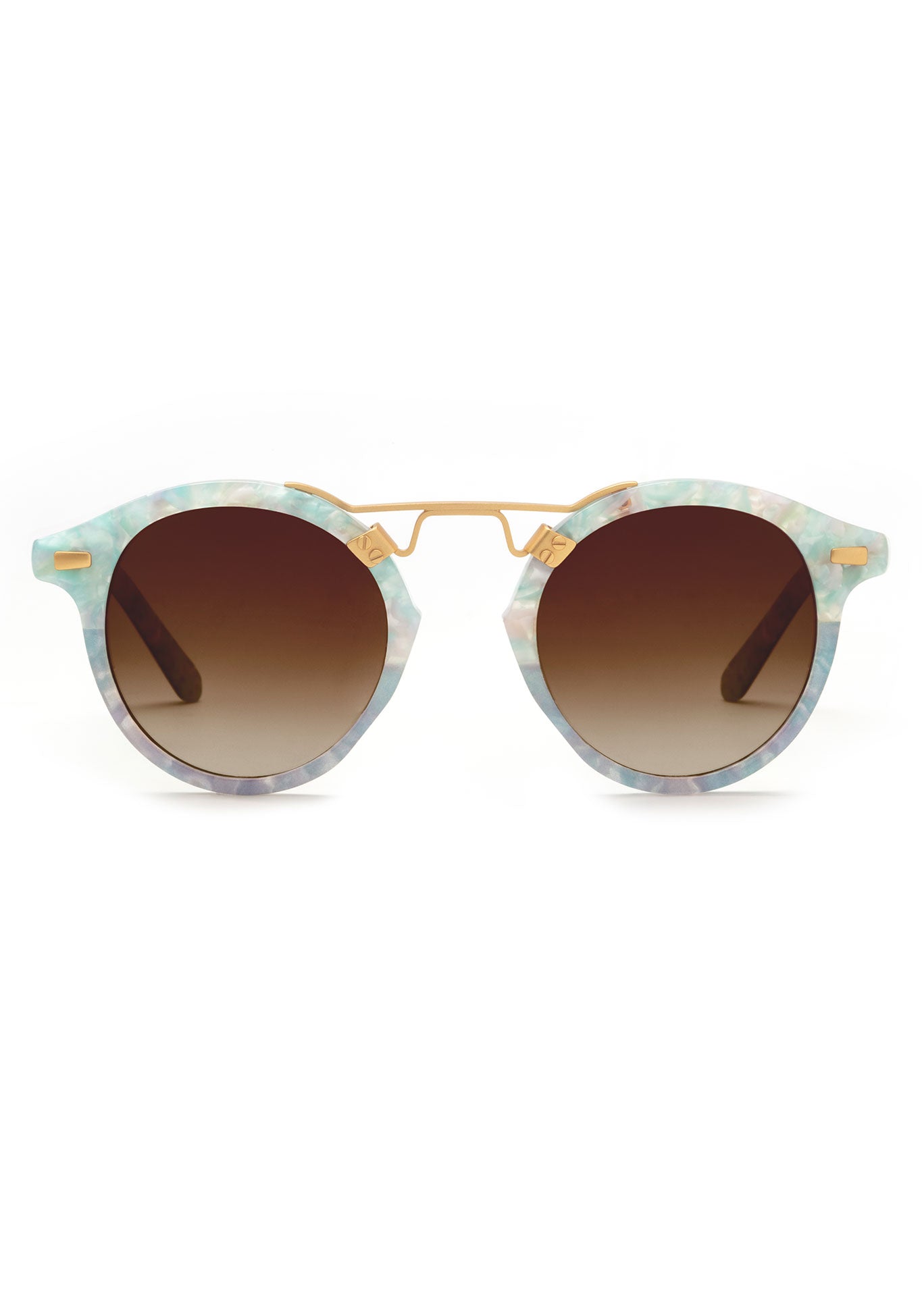 ST. LOUIS CLASSICS | Seaglass to Opal 24K Handcrafted, luxury, blue and pink acetate KREWE sunglasses