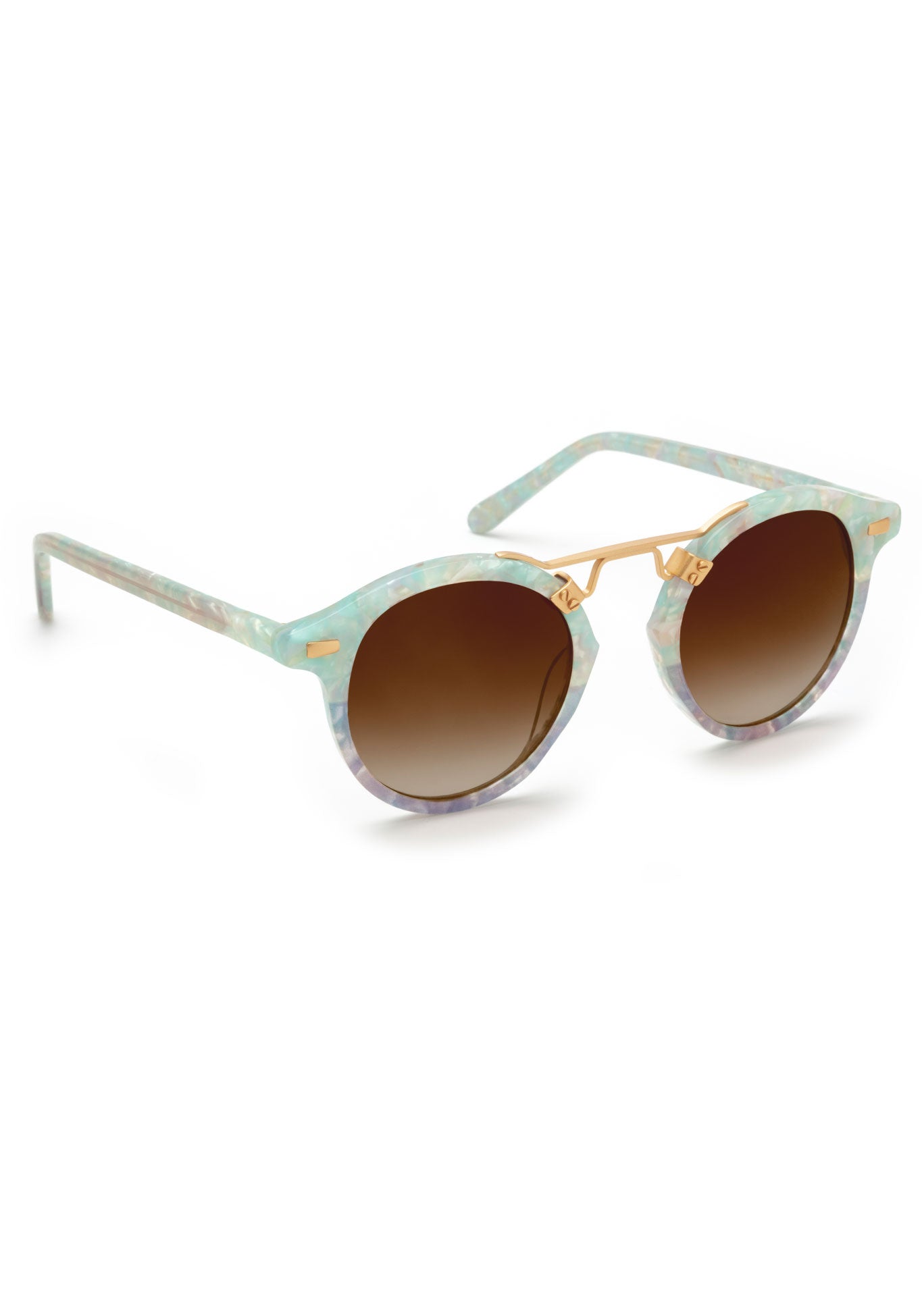 ST. LOUIS CLASSICS | Seaglass to Opal 24K Handcrafted, luxury, blue and pink acetate KREWE sunglasses